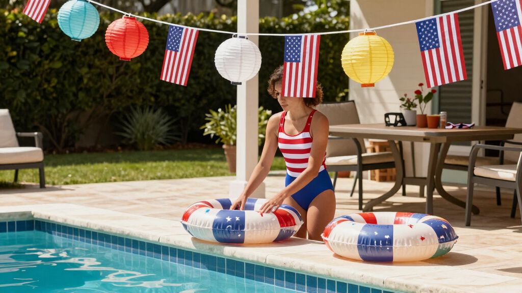 patriotic poolside party decorations