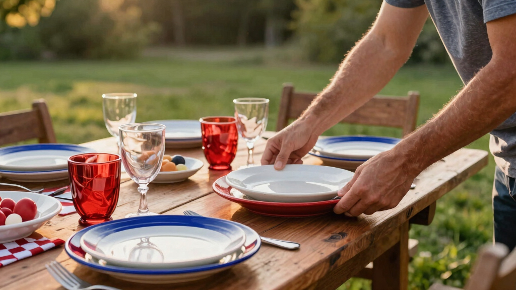 patriotic outdoor dinnerware