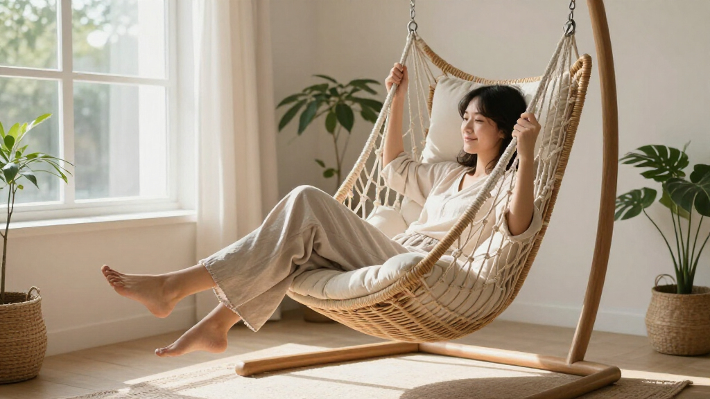boho hanging chair with stand