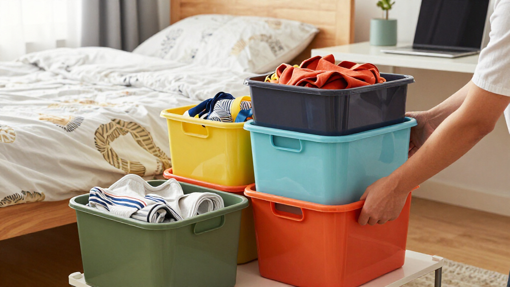 multifunctional dorm room organization bins
