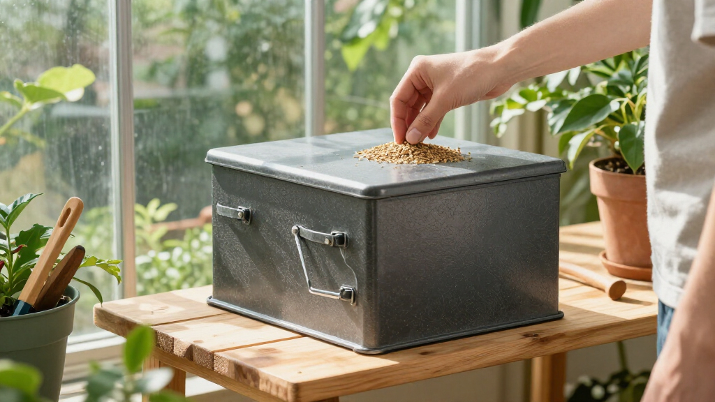 rodent proof feed storage container metal