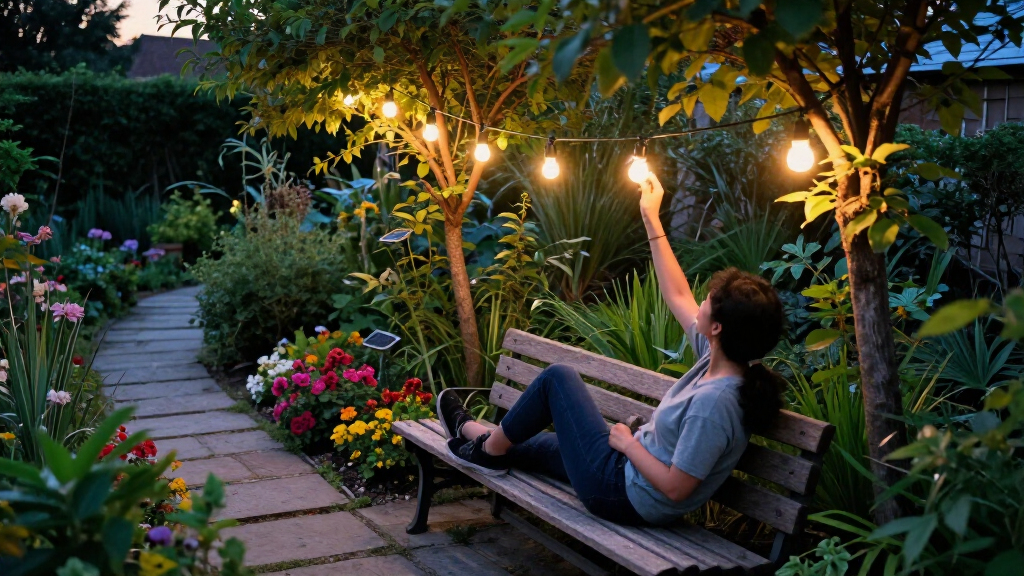 solar-powered garden lights