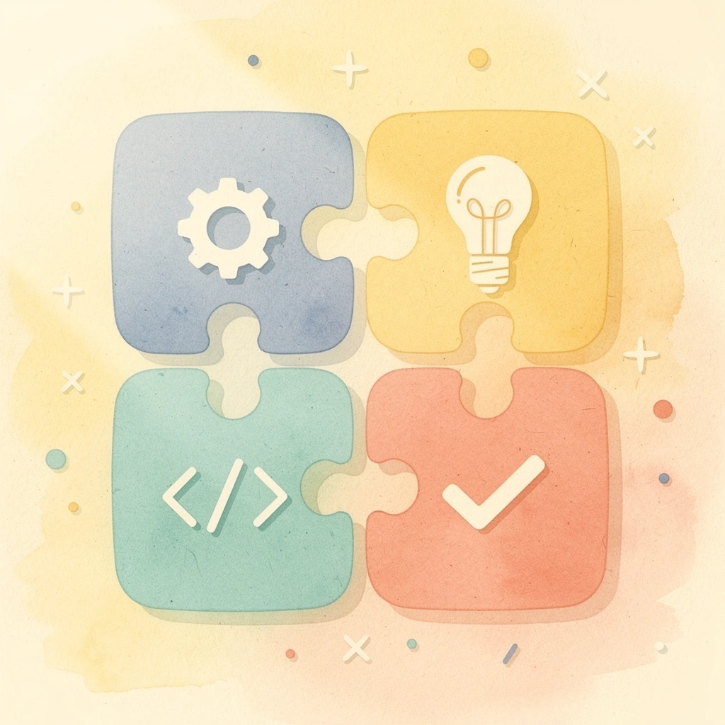 Puzzle pieces fitting together, representing interconnected retirement tax strategies