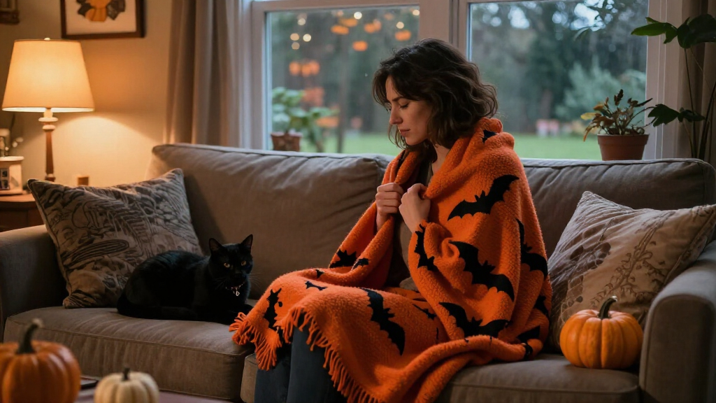 Halloween decorative throw blankets