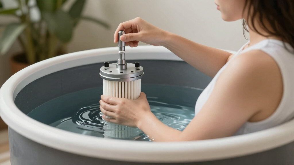 cartridge filter system for cold plunge