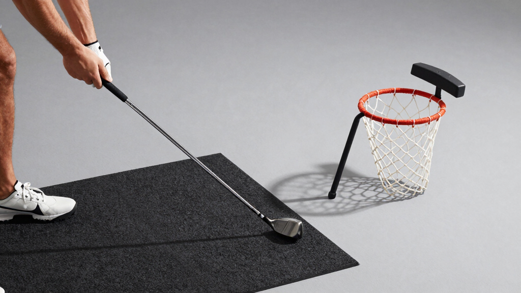 best golf practice station with net and mat