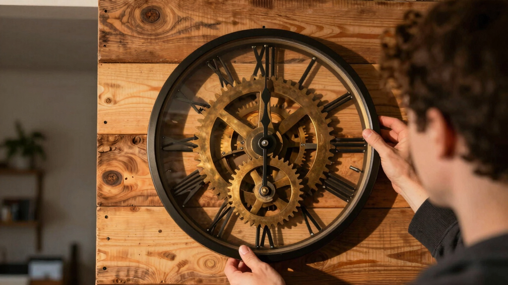 large gear wall clock