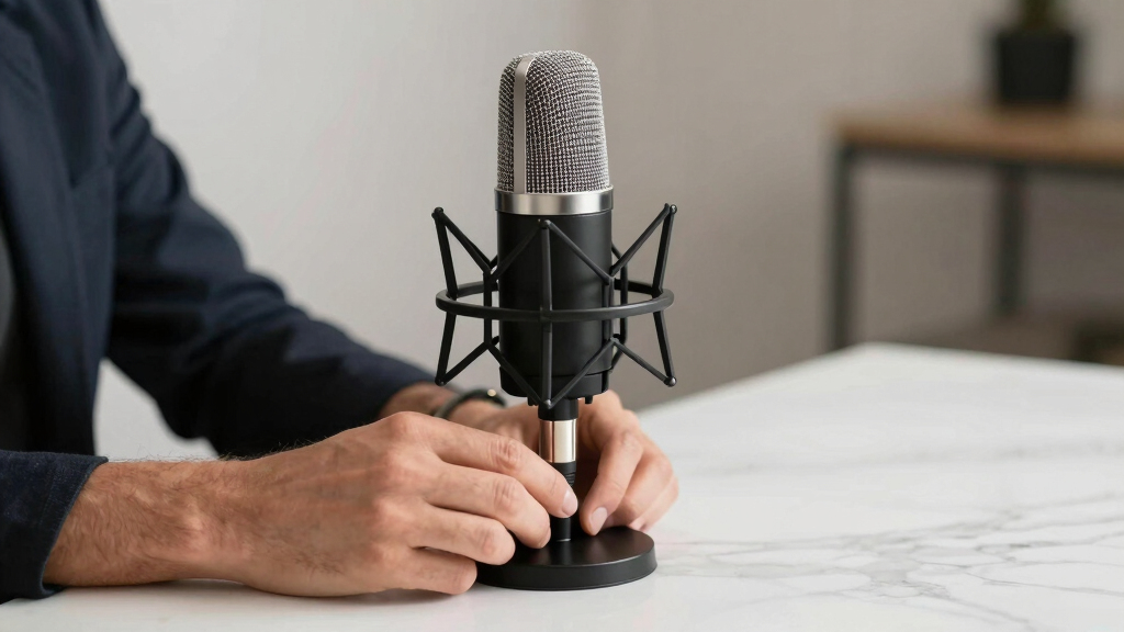 luxury podcast microphone set