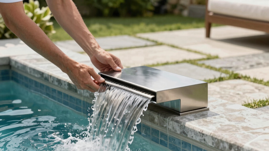best stainless steel pool waterfall spillway
