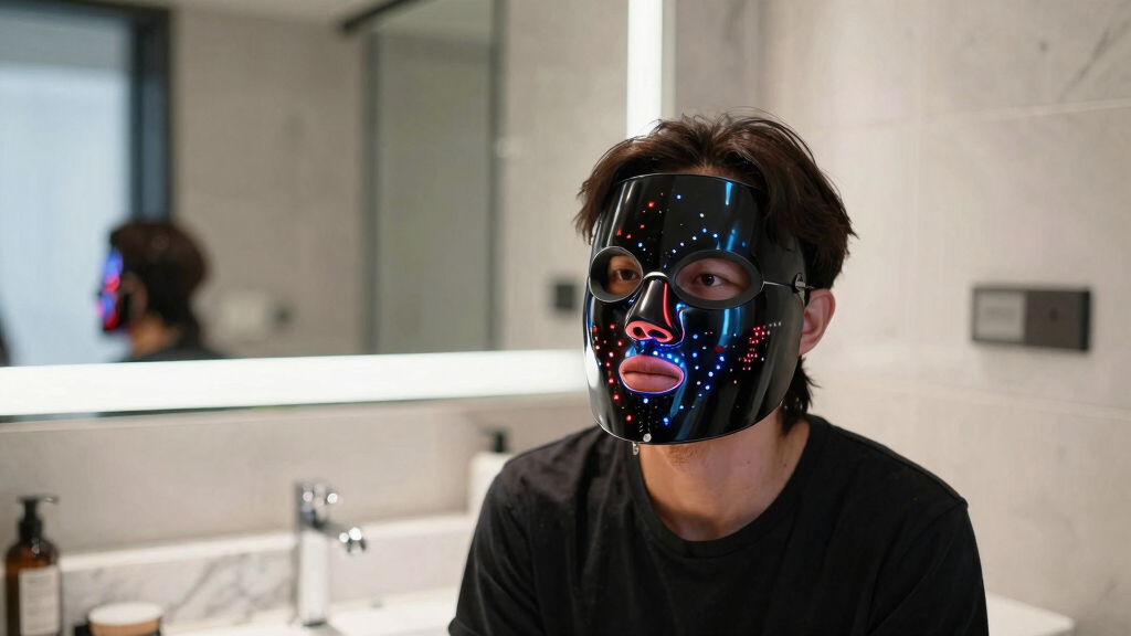 best LED face mask red and blue light premium