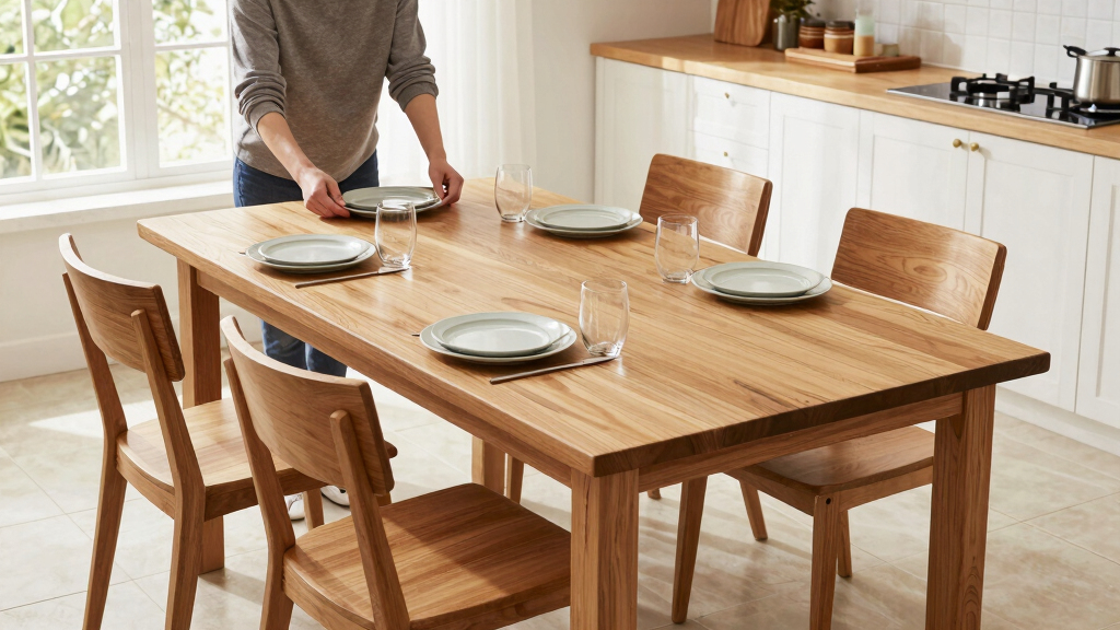 best solid wood dining table sets for six