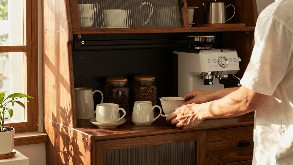best coffee bar cabinet with hutch premium