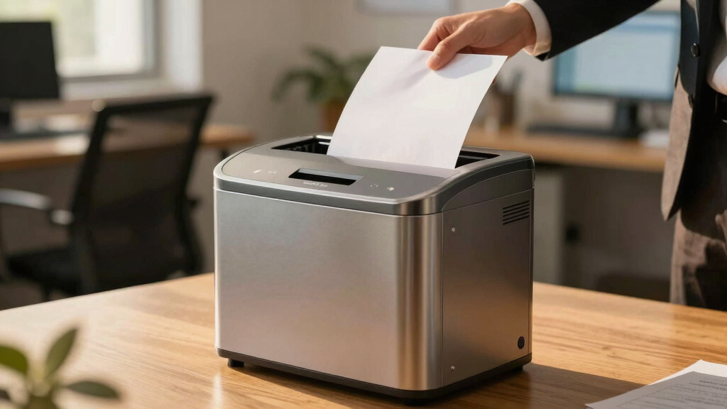 Auto feed paper shredder for law office