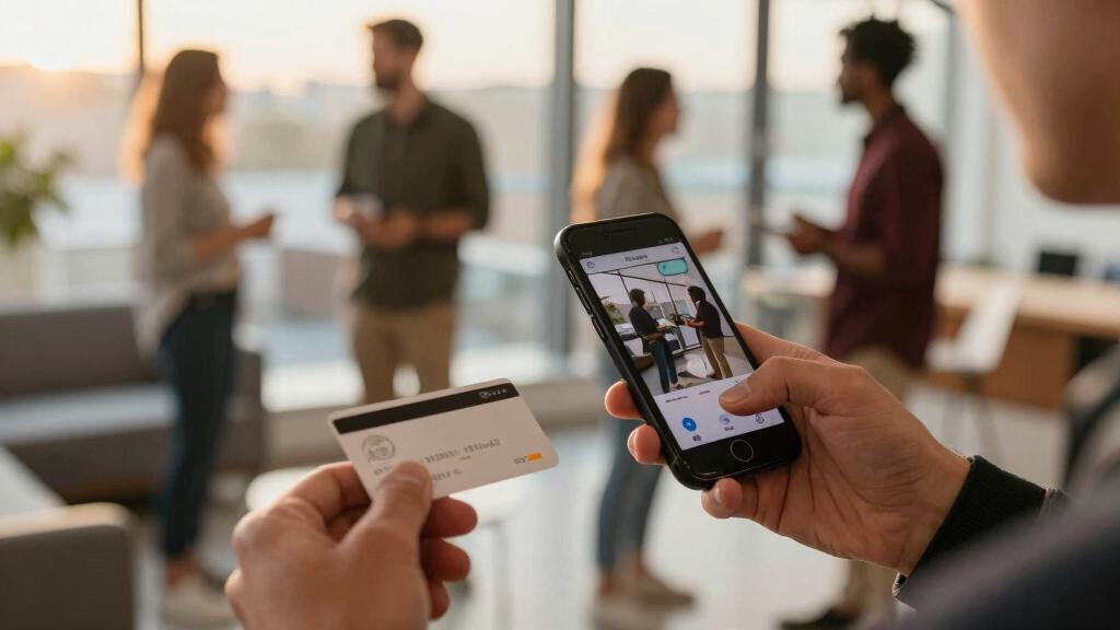 Business card scanner for networking