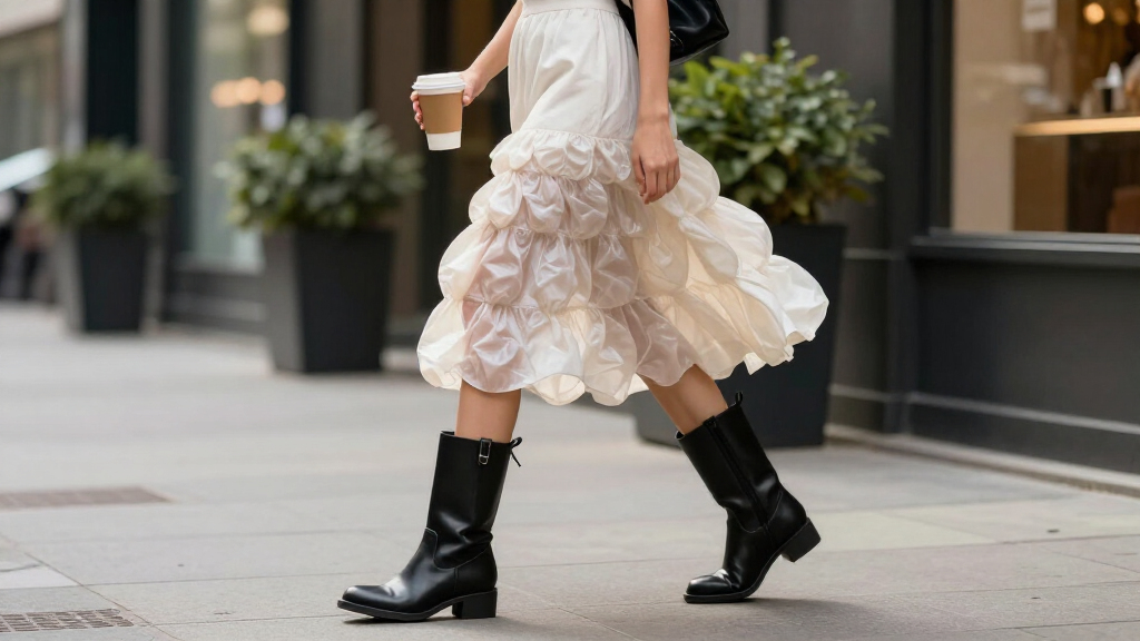 best bubble skirts and biker boots