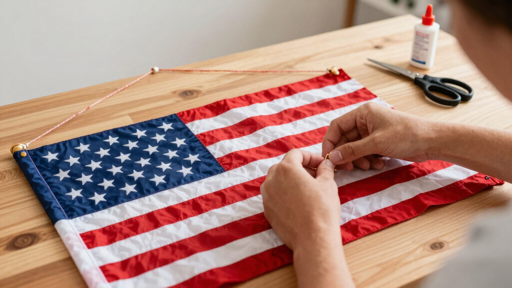 American flag-themed spiritual decor
