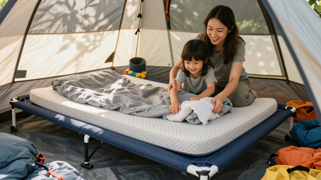 queen camping cot with mattress