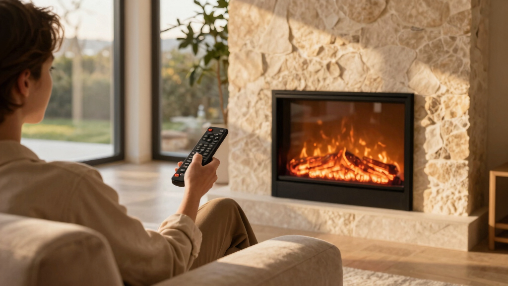electric fireplace with remote control