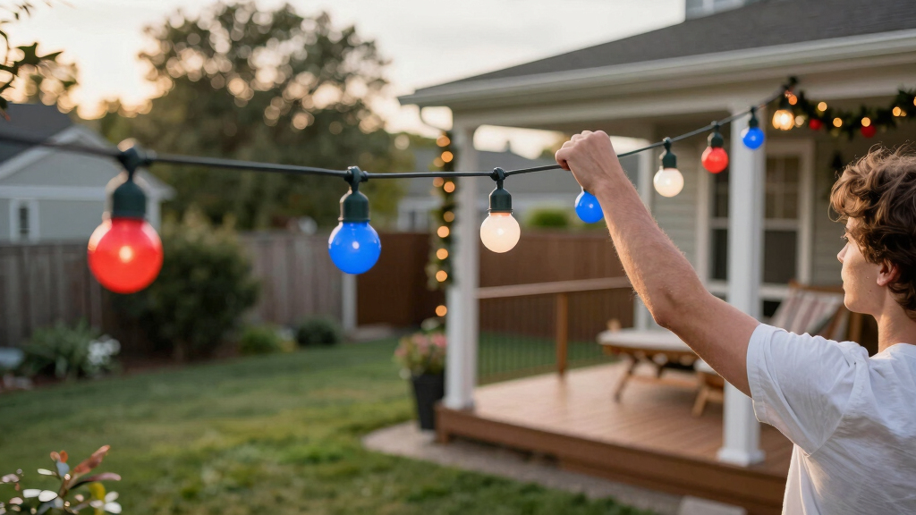 patriotic outdoor string lights