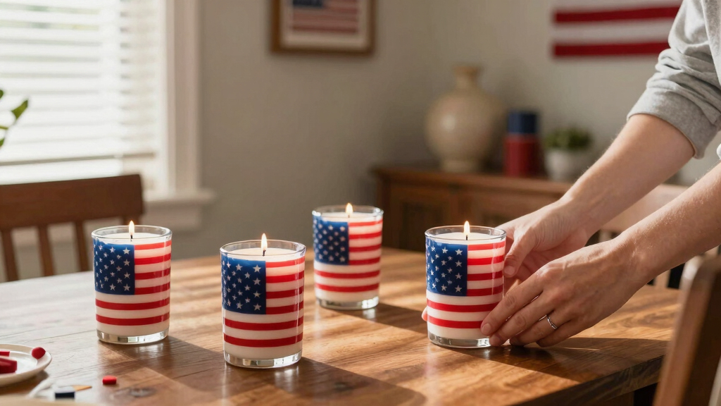 patriotic American flag candles
