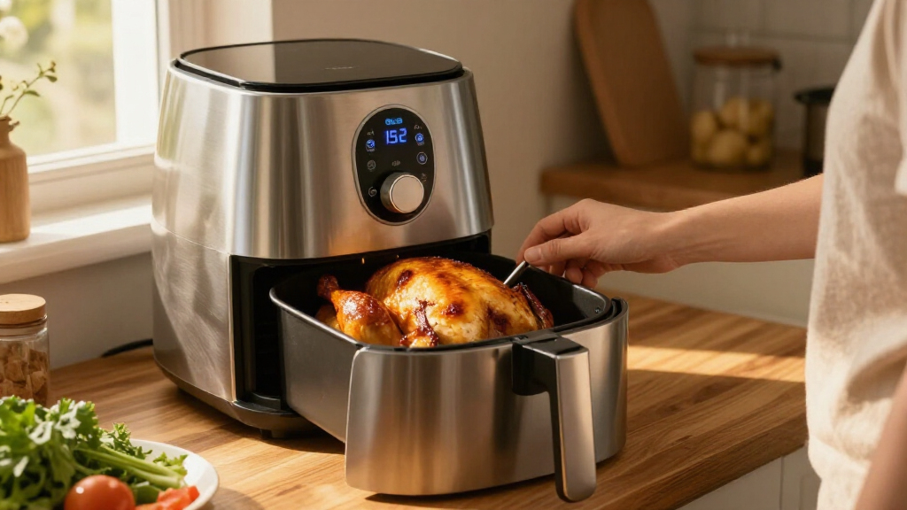premium air fryer with thermometer probe