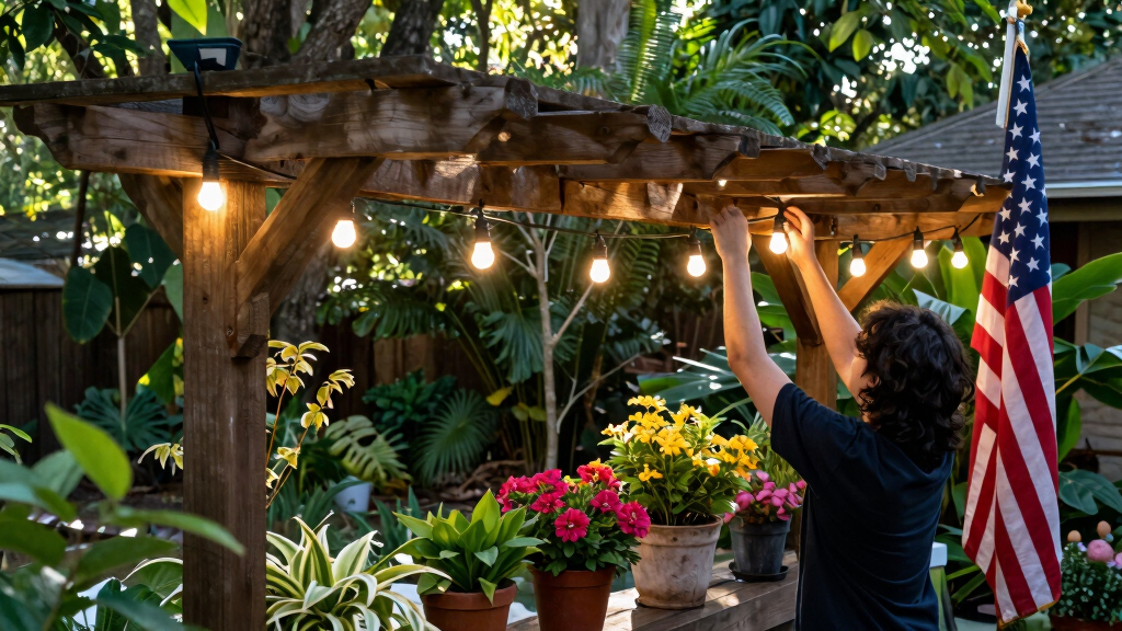 patriotic outdoor string lights