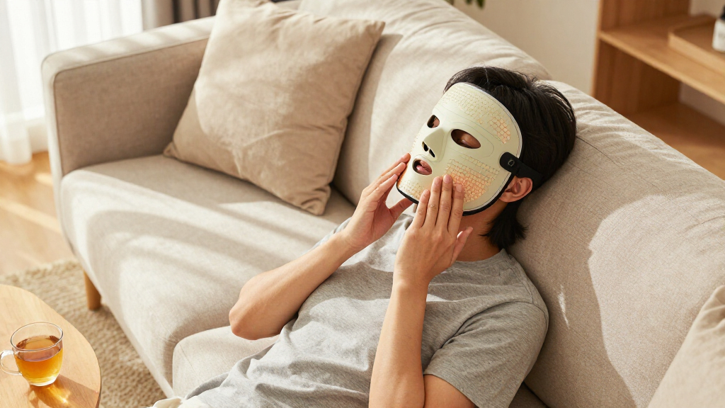 best led mask with vibration and heat