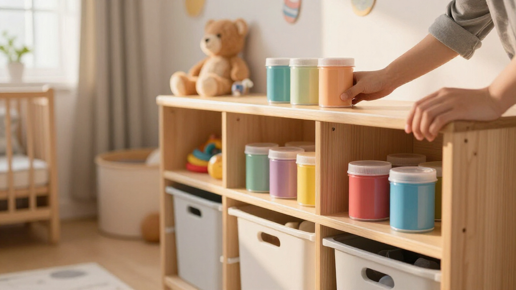 best nursery paint and storage cabinets