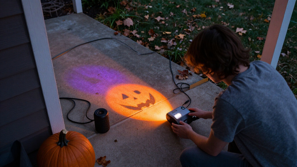 portable Halloween light projectors