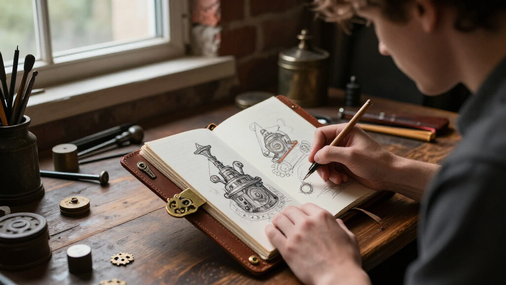 10 steampunk sketchbooks and drawing pads