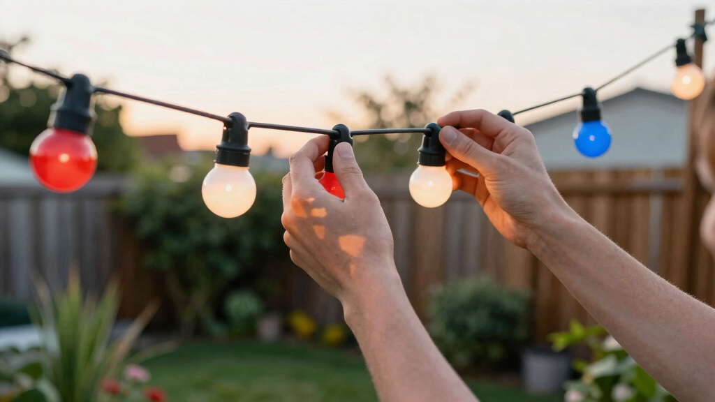 patriotic outdoor string lights