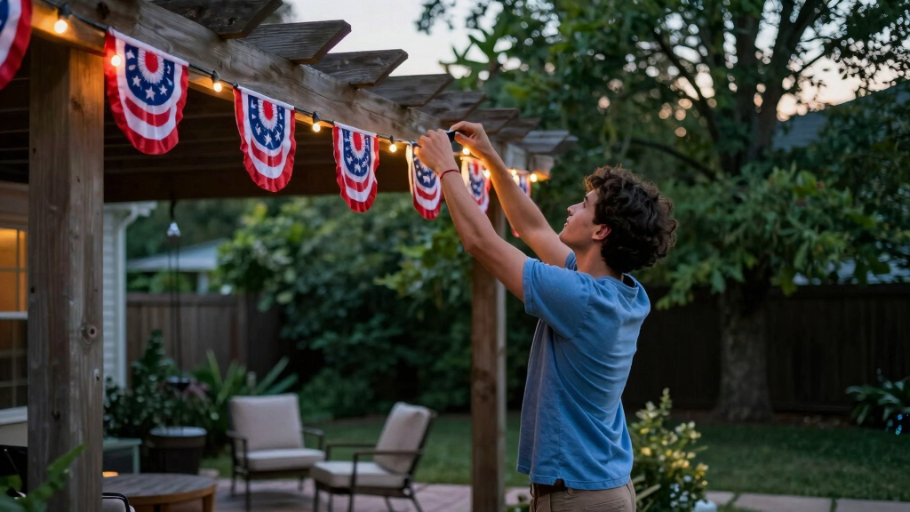 patriotic outdoor string lights