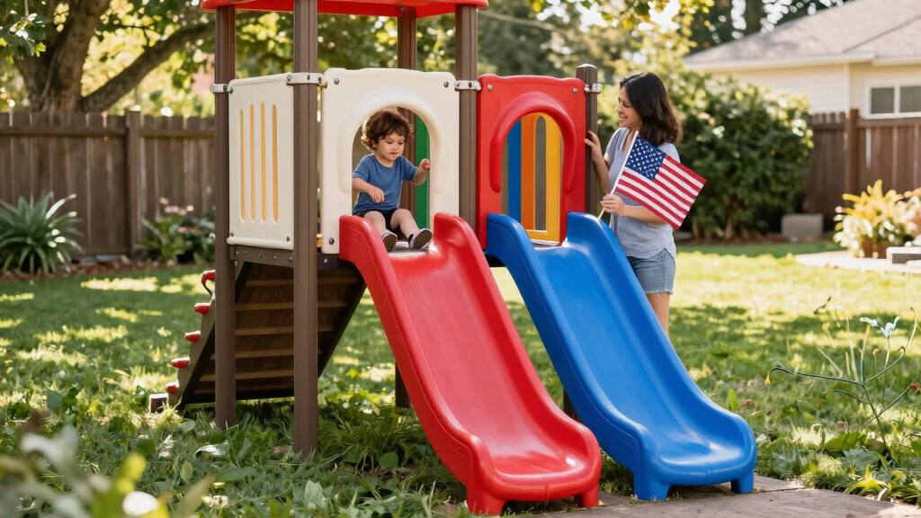 kids' patriotic outdoor playsets