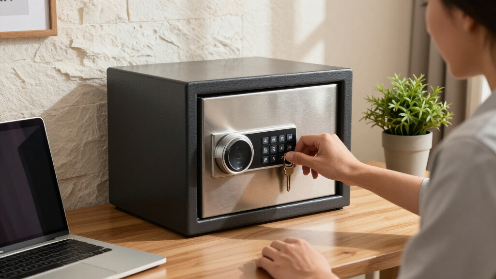 biometric safe with backup key and keypad