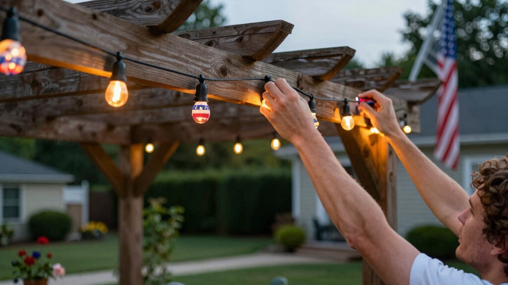 patriotic outdoor string lights