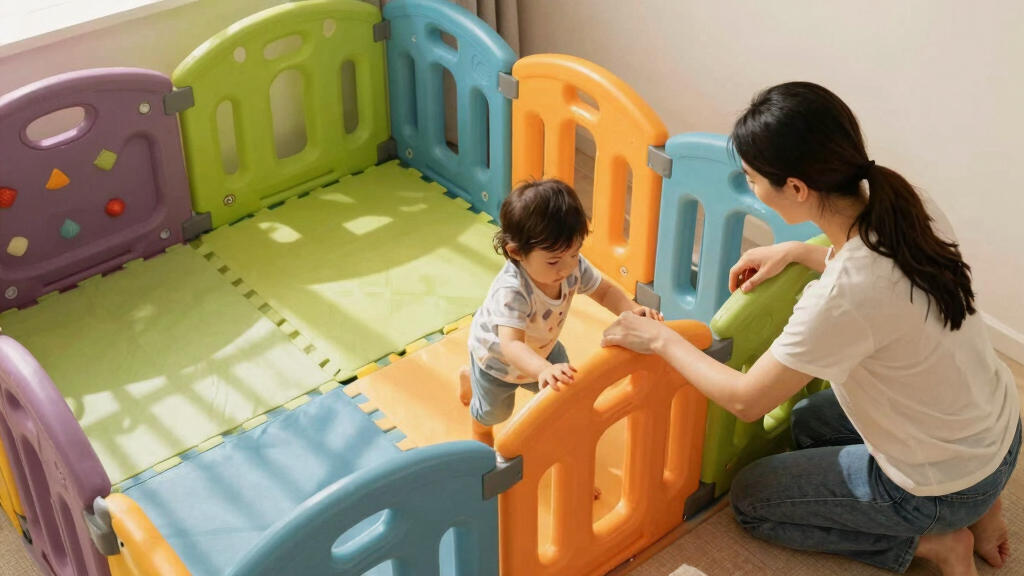 toddler climbing gym set with safety rails