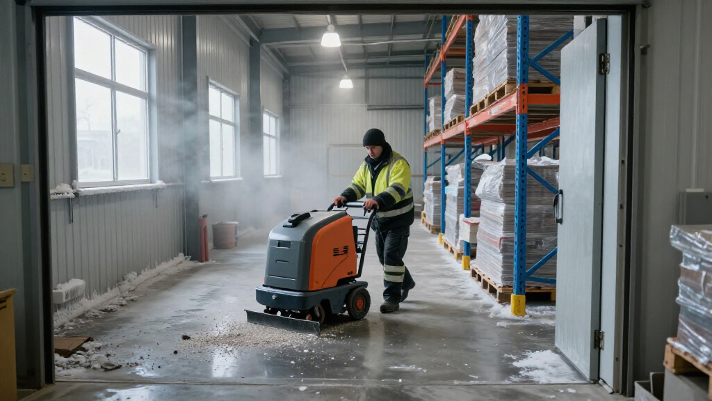 sweeper for cold storage warehouses