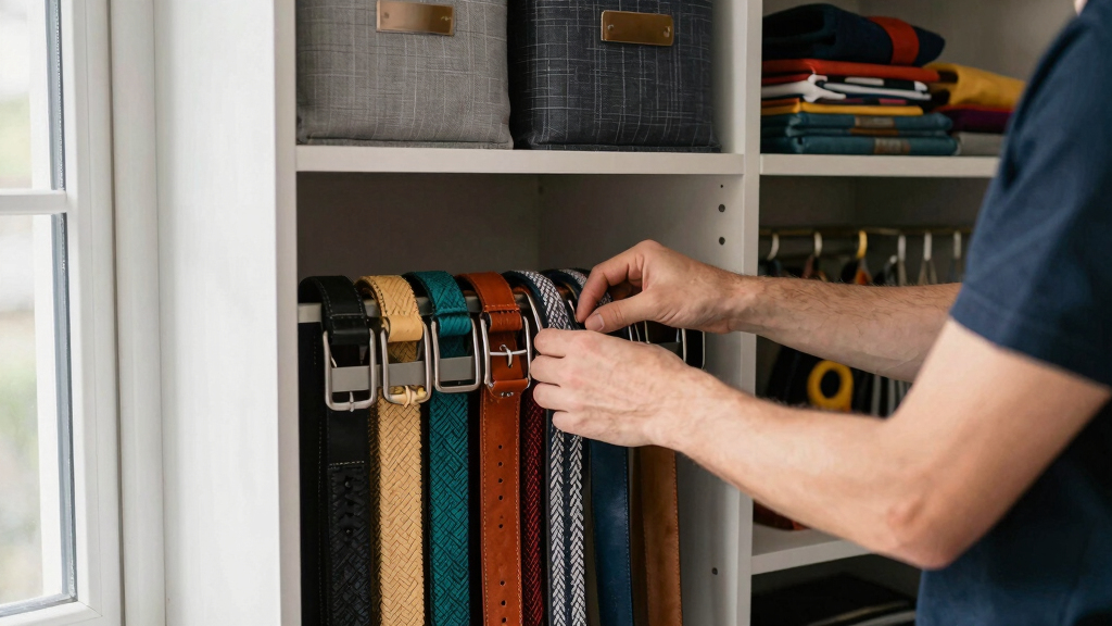 belt storage organizers