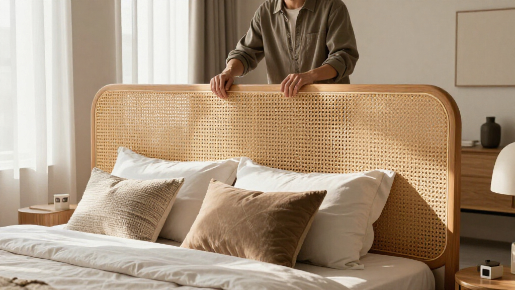 rattan headboard king