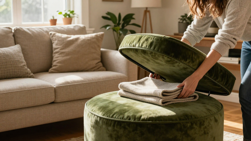 upholstered ottomans with storage