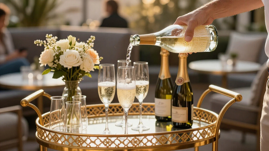 luxury champagne bar cart