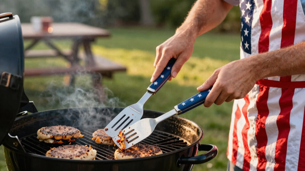 patriotic outdoor grill tools