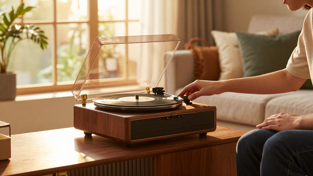 record player cabinet console