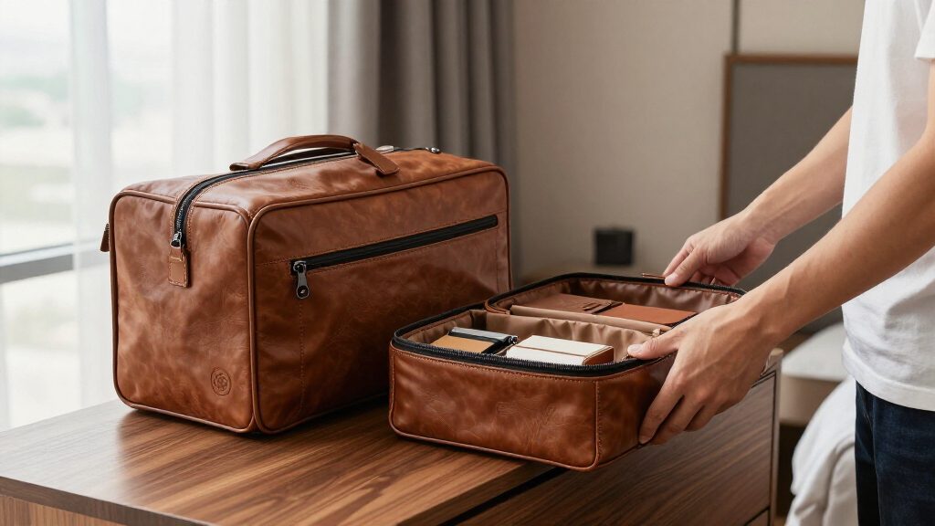 leather travel organizers set for luxury travel