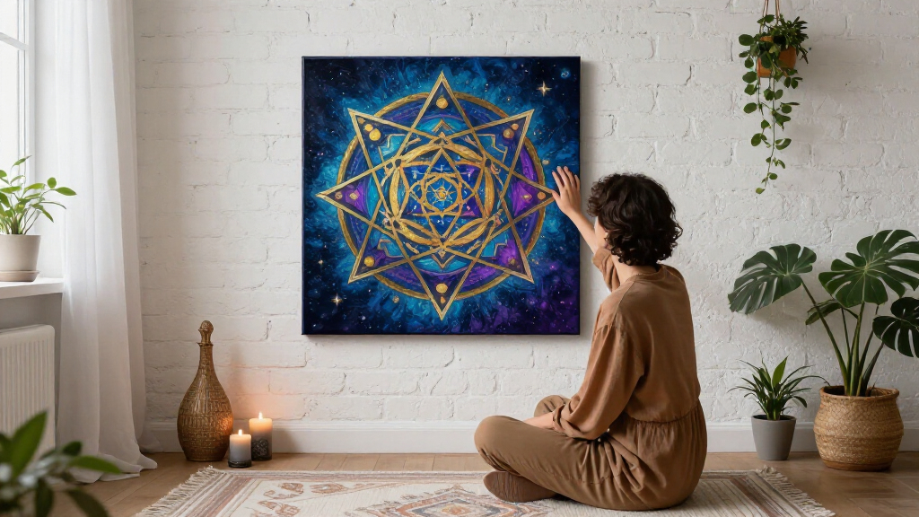 best metatron cube canvas print set large