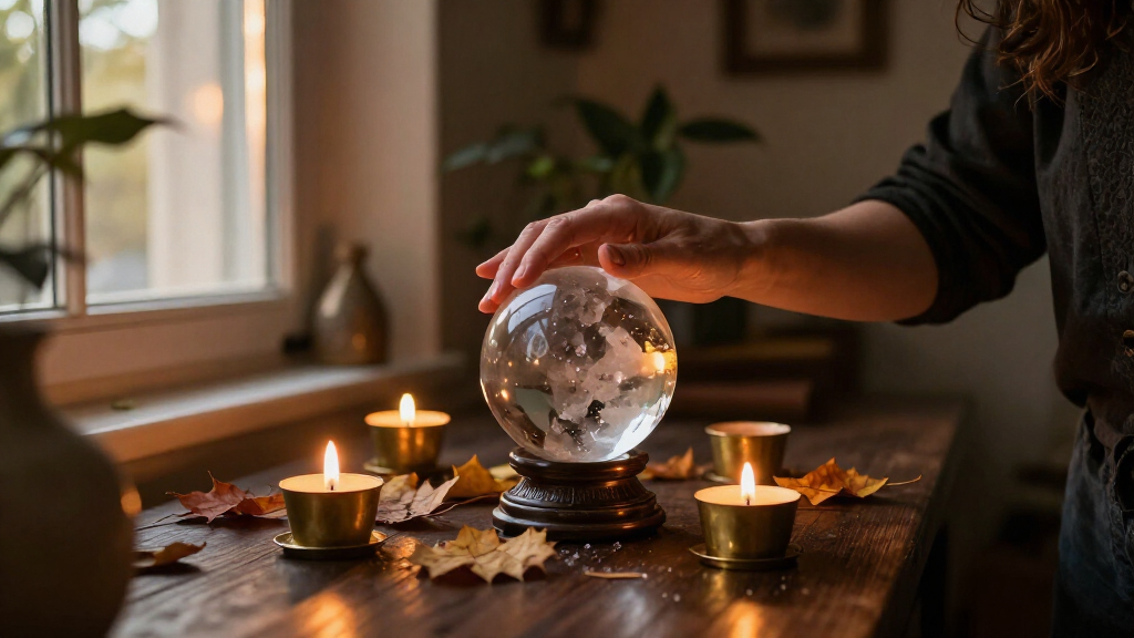 spooky crystal ball decor