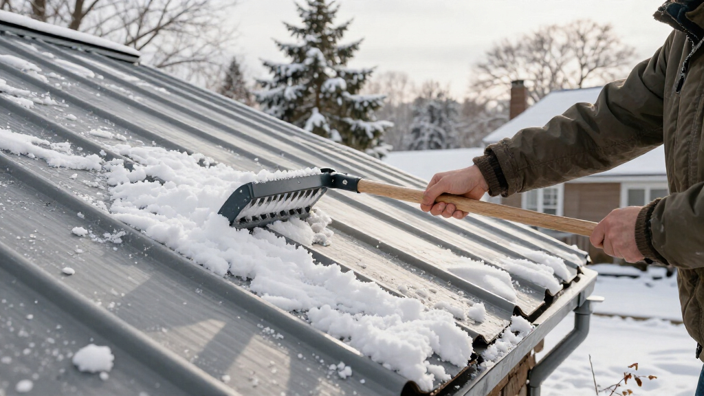 snow roof rake for metal roofs