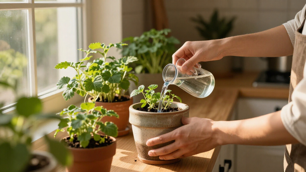self watering pot with minimal effort