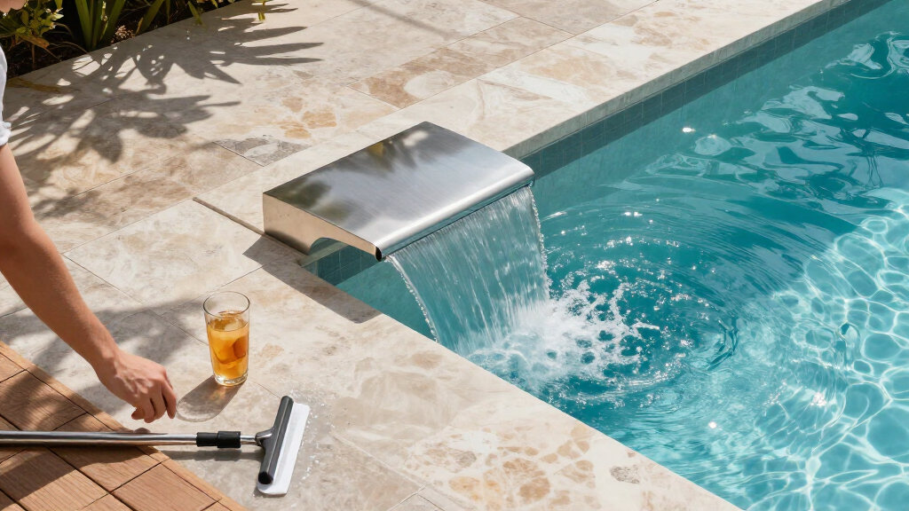 best pool waterfall scupper stainless steel wide