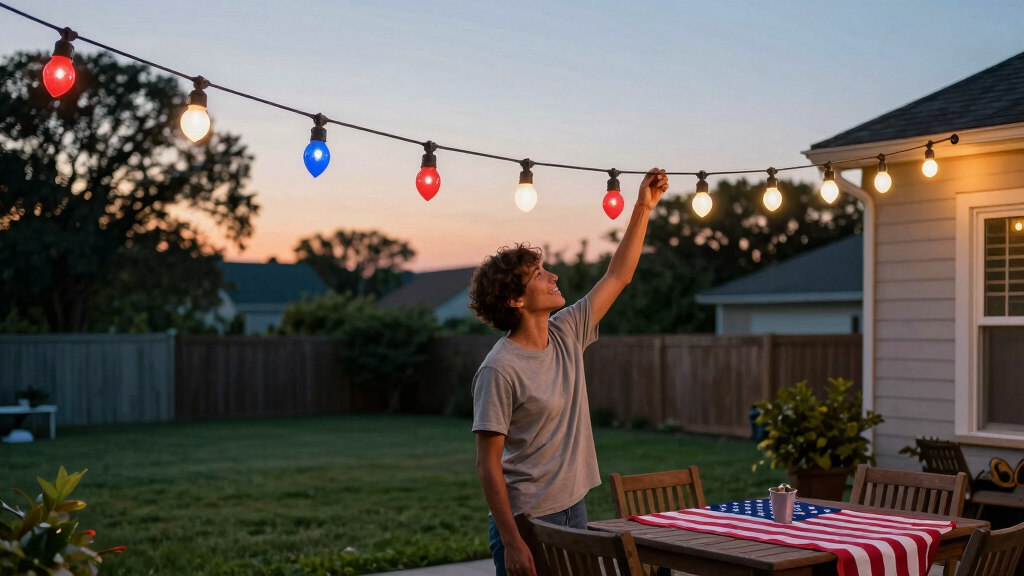 patriotic outdoor string lights